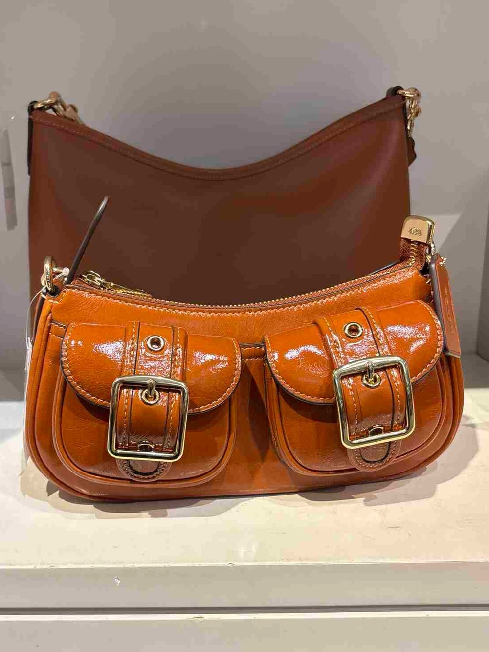 NWT COACH Ashton Shoulder Bag CBJ01 glazed leather IM/CINNAMON🎀